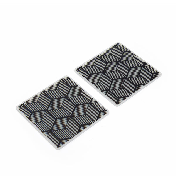 2 Glow in the dark coasters Side By Side cubes design